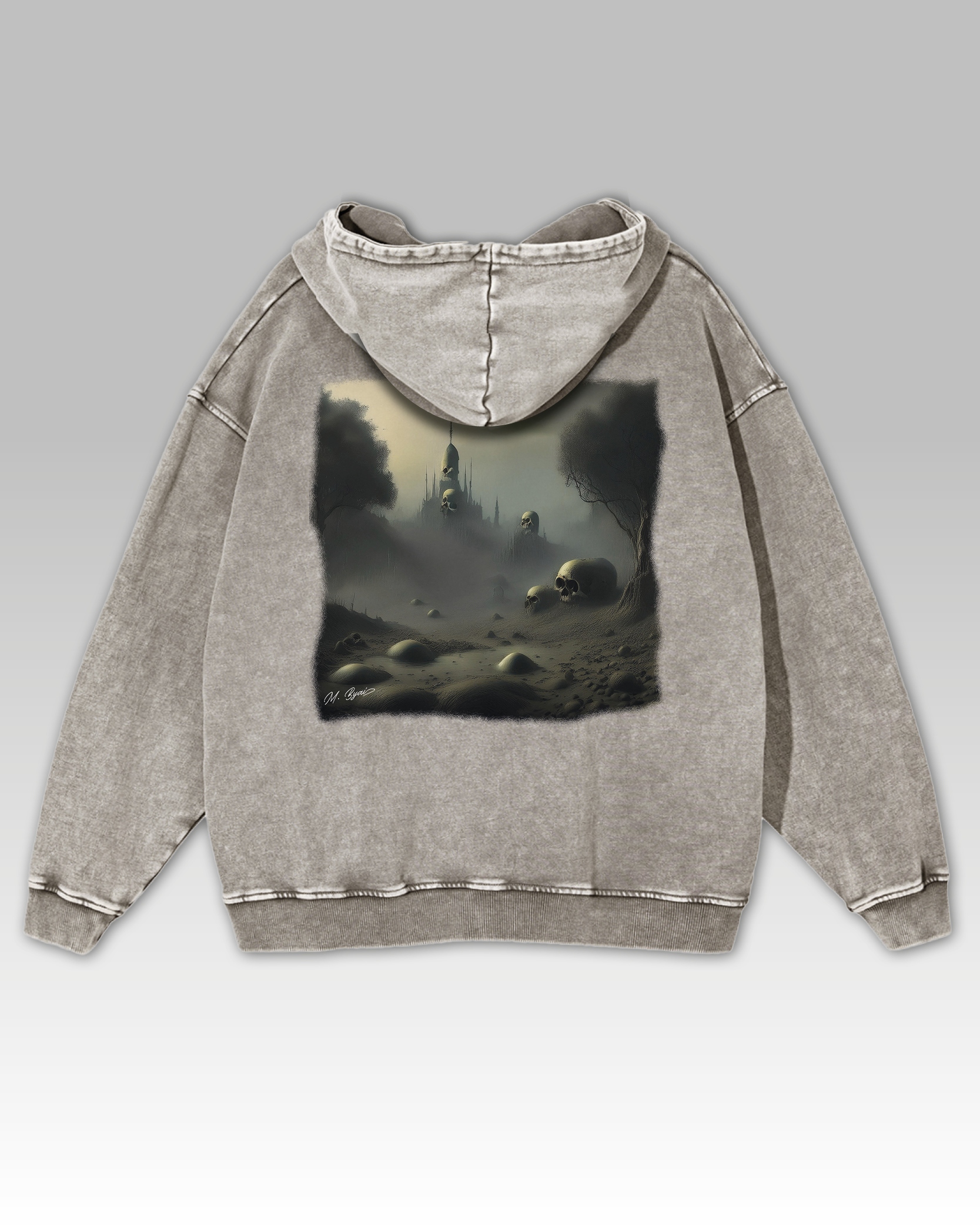 Mikina Beksiński's Skull Castle s potiskem velikost XL