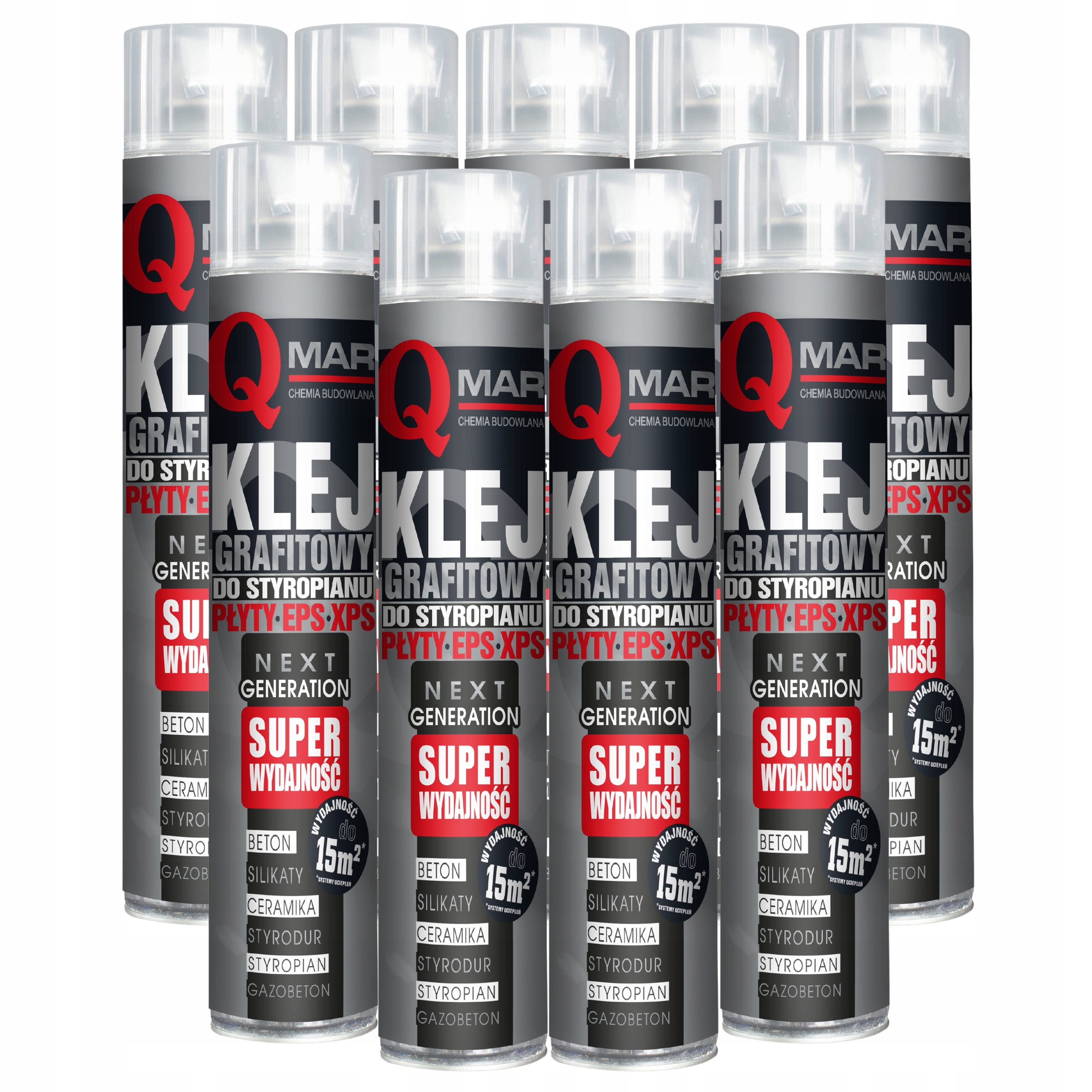 Pěnové Lepidlo Na Grafitový Polystyren 790 ml Xps Eps 9 Kusů QMAR790 ml