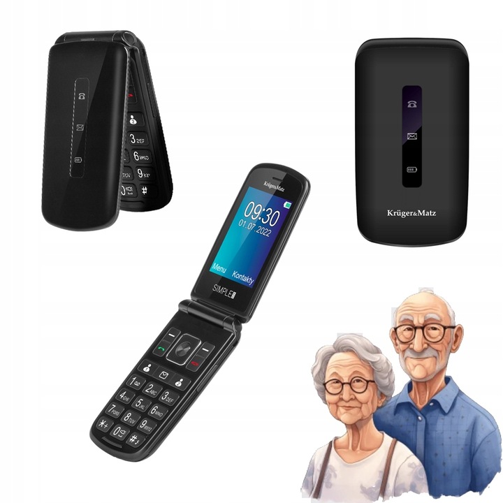 Telefon Pro Seniory Vyklápěcí Velký Čitelný Displej Vyklápěcí Sos Rádio