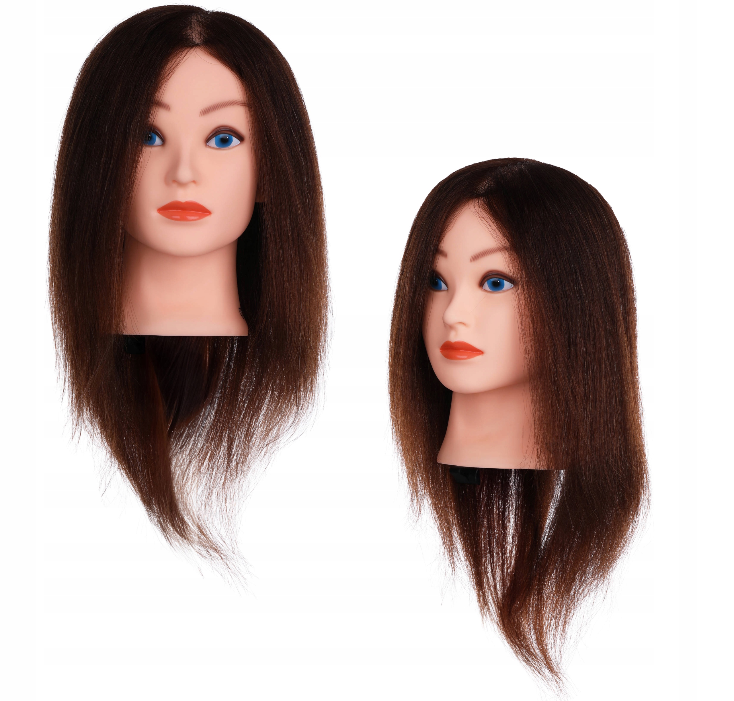 Tréninková kadeřnická hlava 100% přírodní vlasy Česací hlava 35 cm