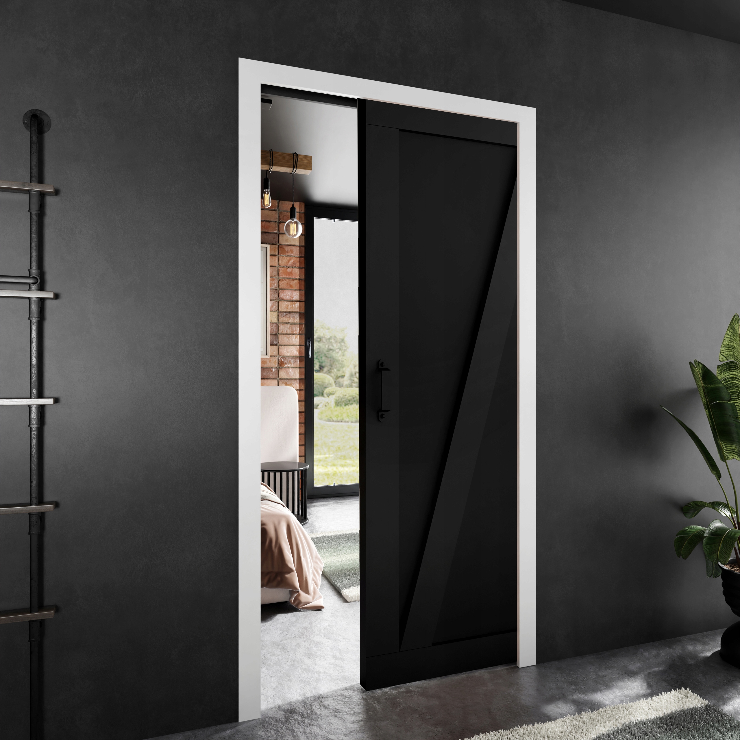 Posuvné dveře Stark Paladio 3 černé 90 kazeta dveří