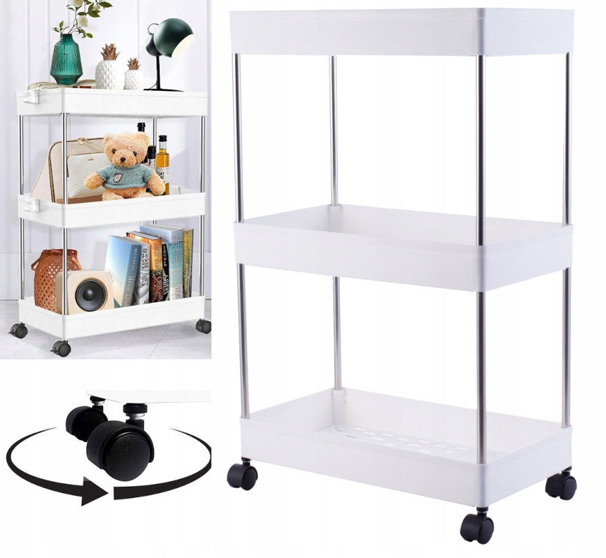 

Mobilna Szafka Łazienkowa Półka Regał Na Kółkach 3