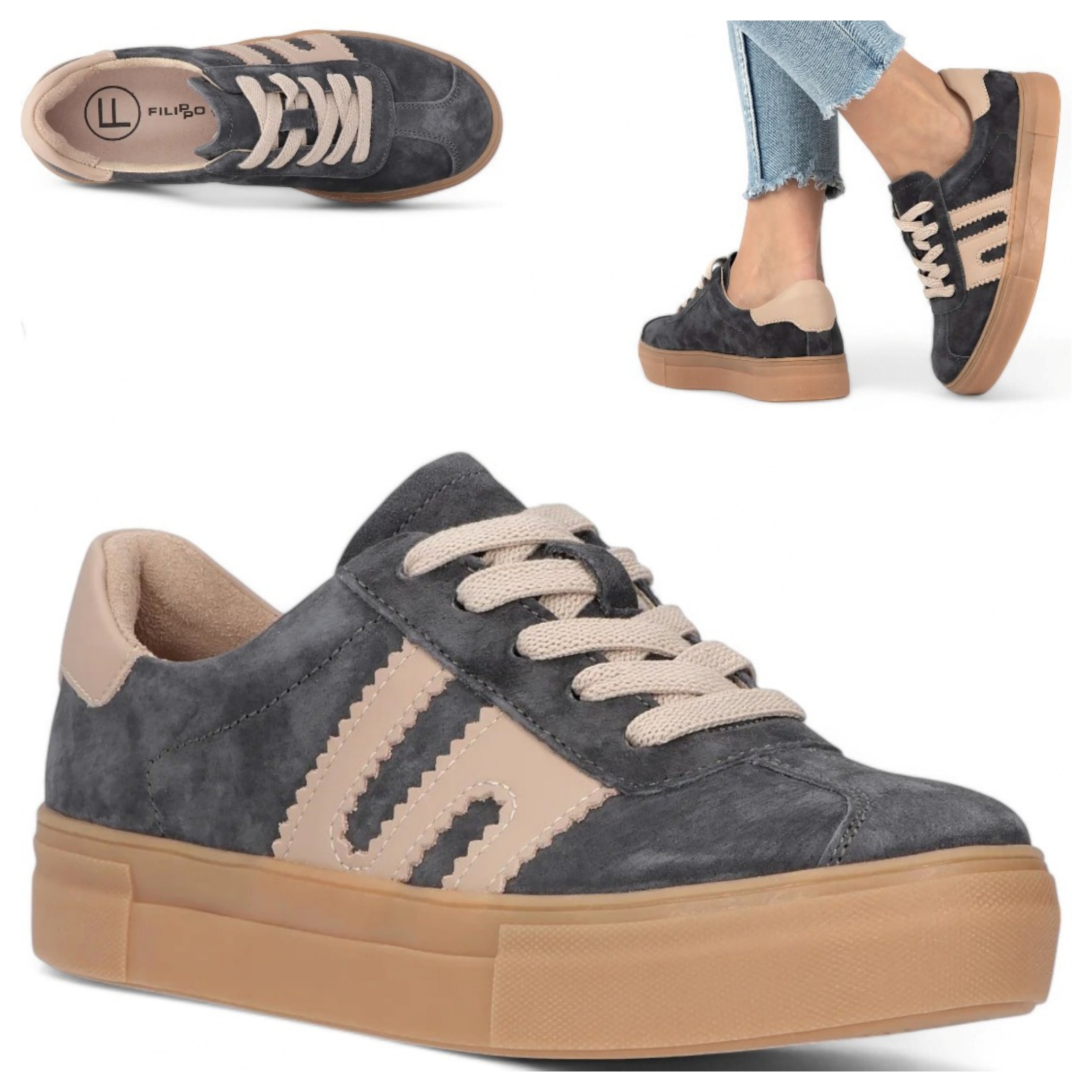 Dámské kožené polobotky Filippo 36, dámské boty na platformě, jaro, módní