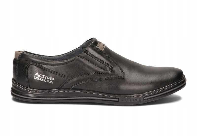 

Mokasyny Buty Męskie Wsuwane Skóra 022 Czarny 40