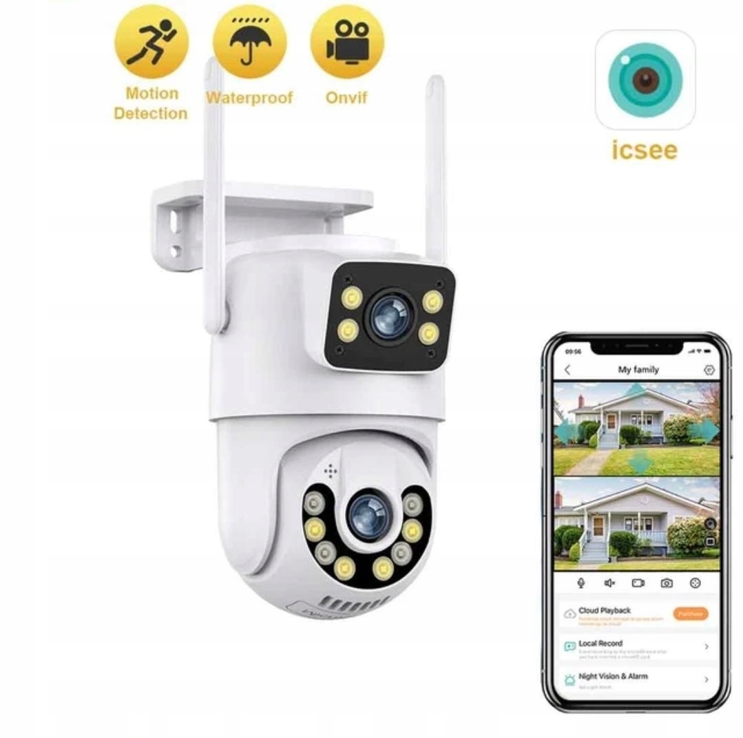 Venkovní otočná WiFi kamera s aplikací 2x4 Mpx