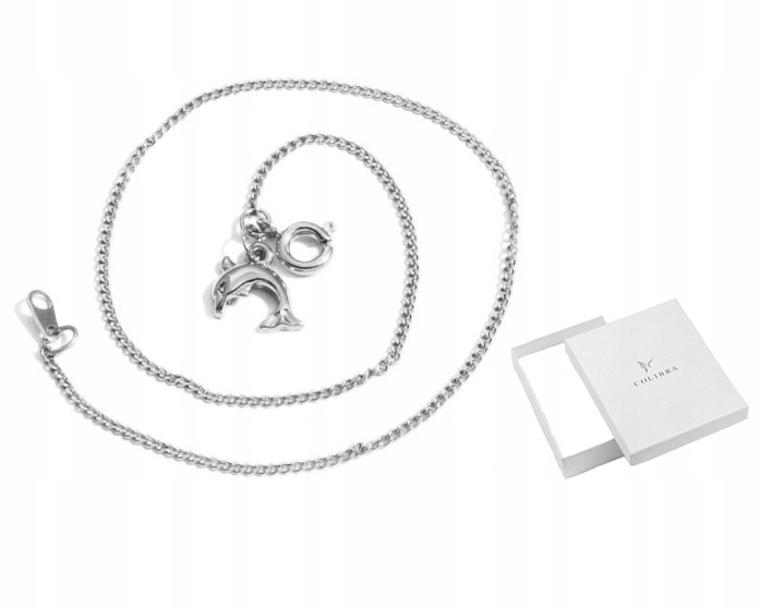 

Bransoletka Na Nogę Stopę Kostkę Delfinek Srebrna