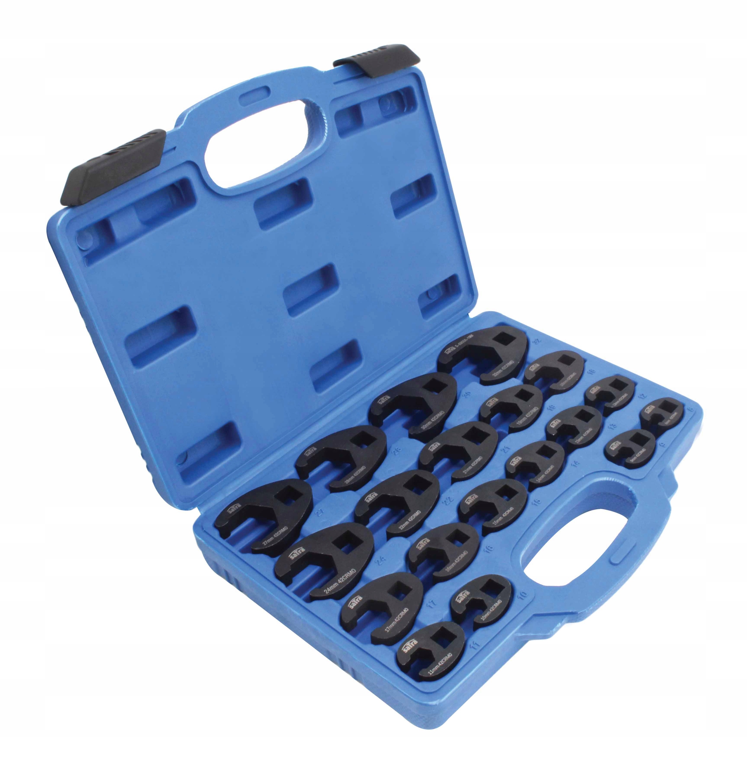Klucz oczkowy otwarty Satra zestaw 19 szt. 8-32 mm