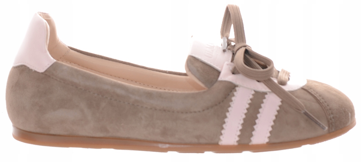 Kožené Sportovní Baleríny Ploché Dámské Béžové Stylové Nazouvací Ulmani 38