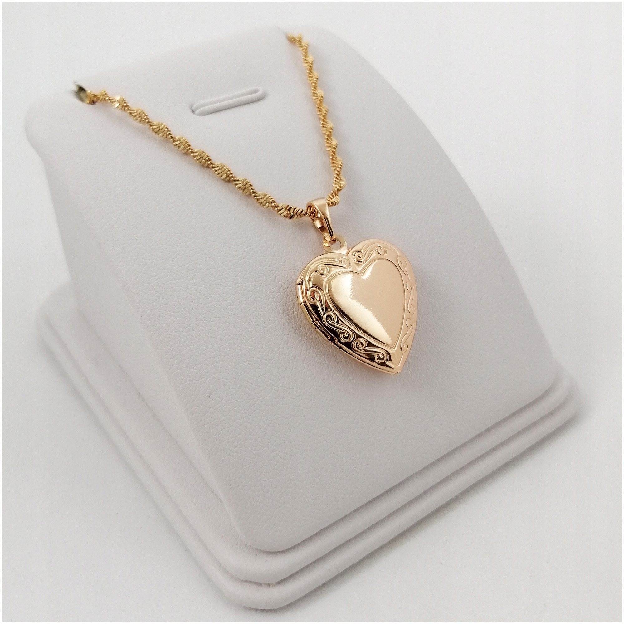 ZŁOTY NASZYJNIK SEKRETNIK SERCE OTWIERANE DLA NIEJ + GRAWER / DEDYKACJA 18K Marka Golden Celebrity