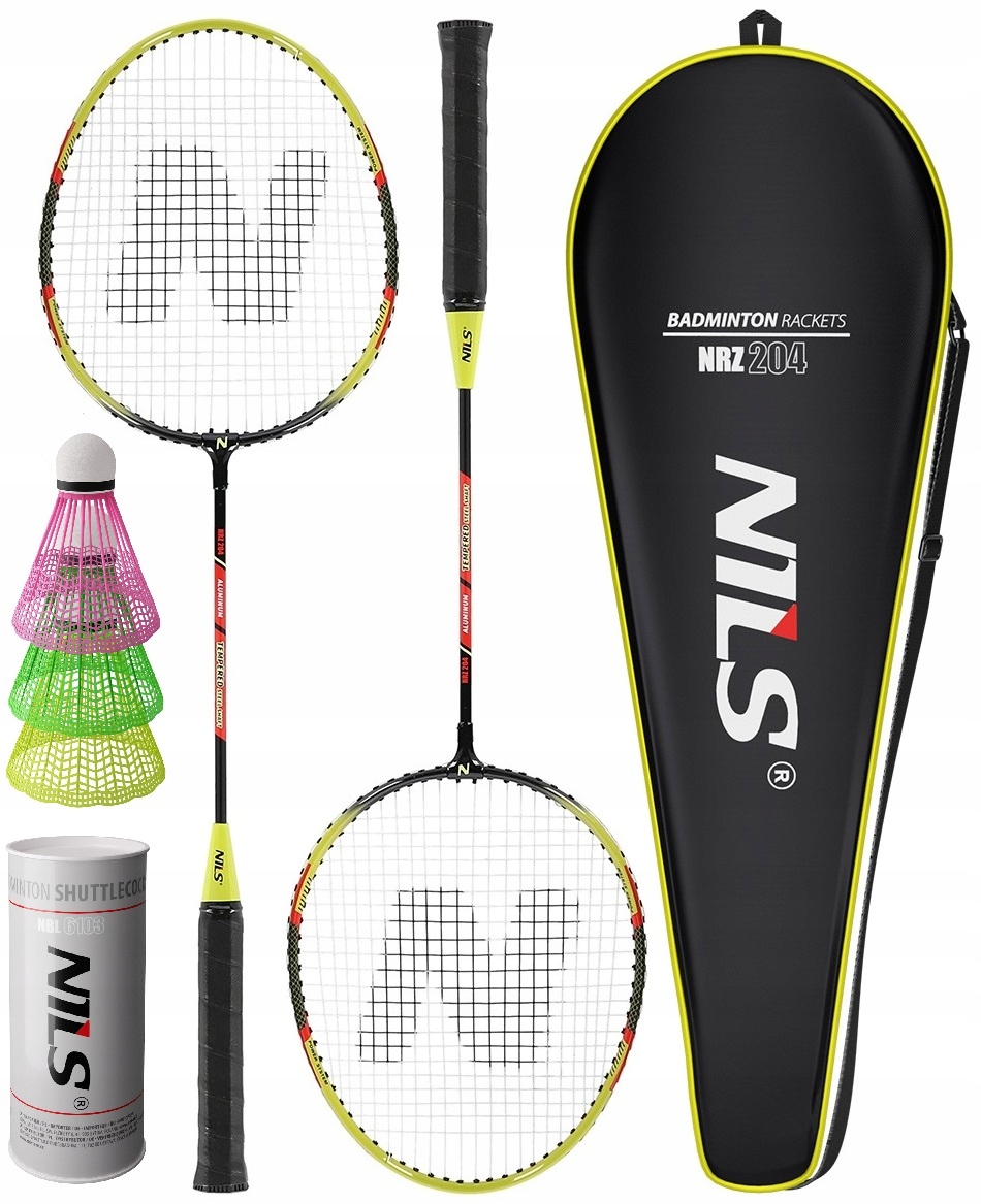 ZESTAW DO BADMINTONA 2 x RAKIETKI 3 x LOTKI TORBA W POKROWCU NILS