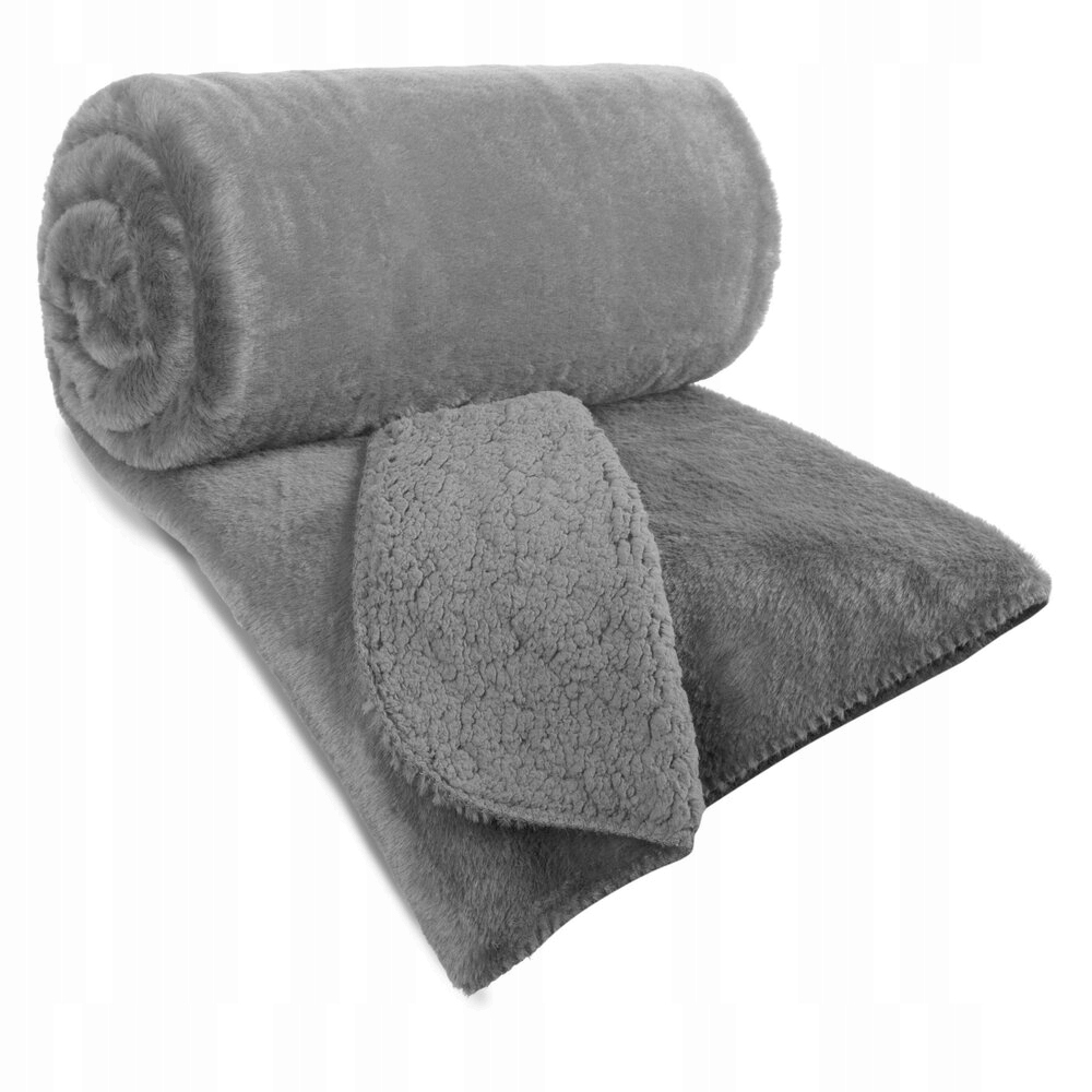 Dekorativní přehoz Nina 170x210 stříbrný kožešinový a nadýchaný