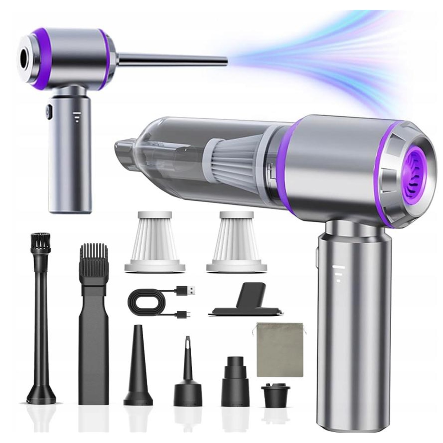 Bezdrátový Vysavač 15000 Pa 4V1 Foukač 6000 Mah Usb-c