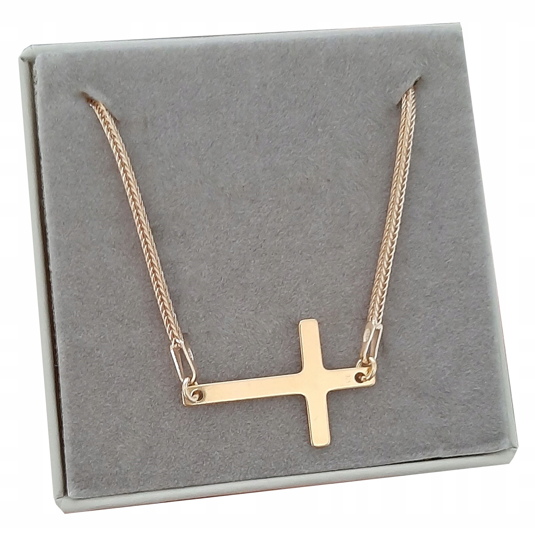 Zlatý náhrdelník křížek celebrity stříbro 925