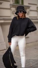 Bastet Fashion oversize svetr s nastavitelným zavazováním, Černý