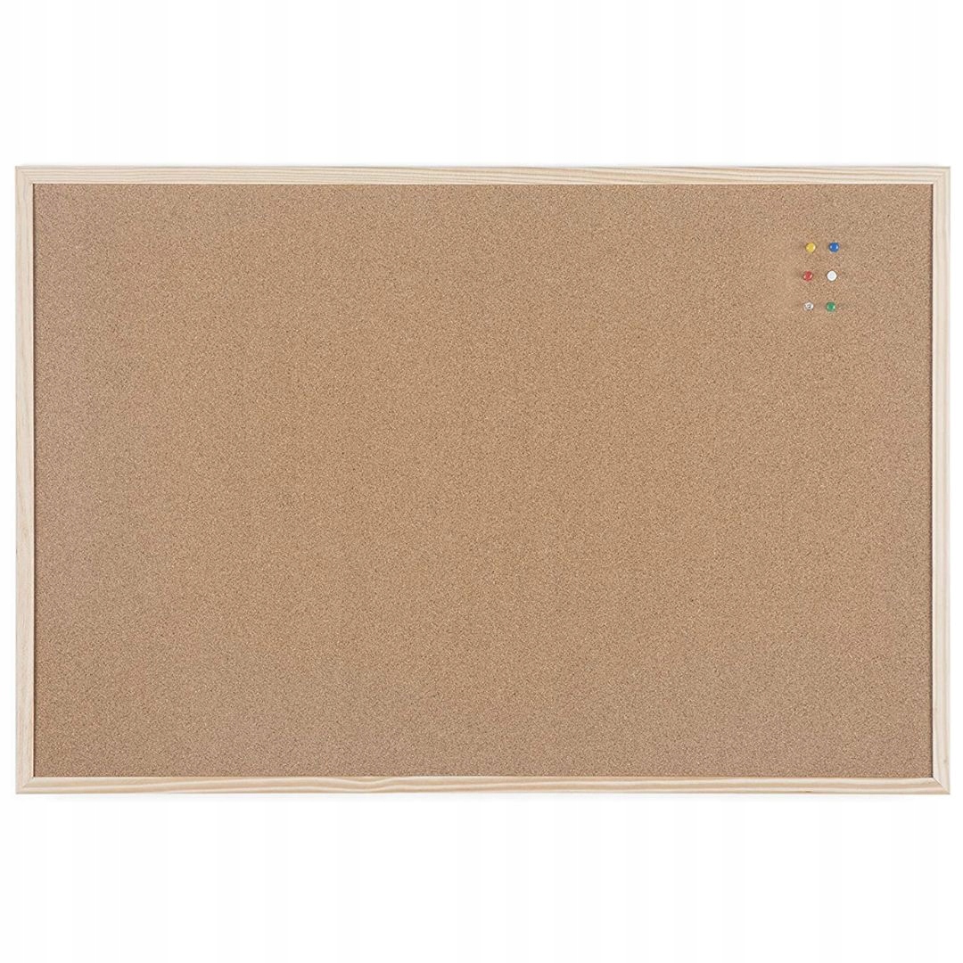 TABLICA KORKOWA DO PRZYPINANIA 40x60 60x40 DREWNIANA RAMA ZESTAW PINEZKI Wysokość produktu 60 cm