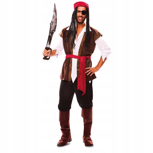 Kostým Pirát Převlek Kostým Pro Muže Halloween Karneval XL