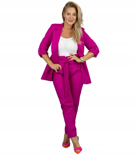 Dámský oblek Plus Size s vypasovanými kalhotami sako 44