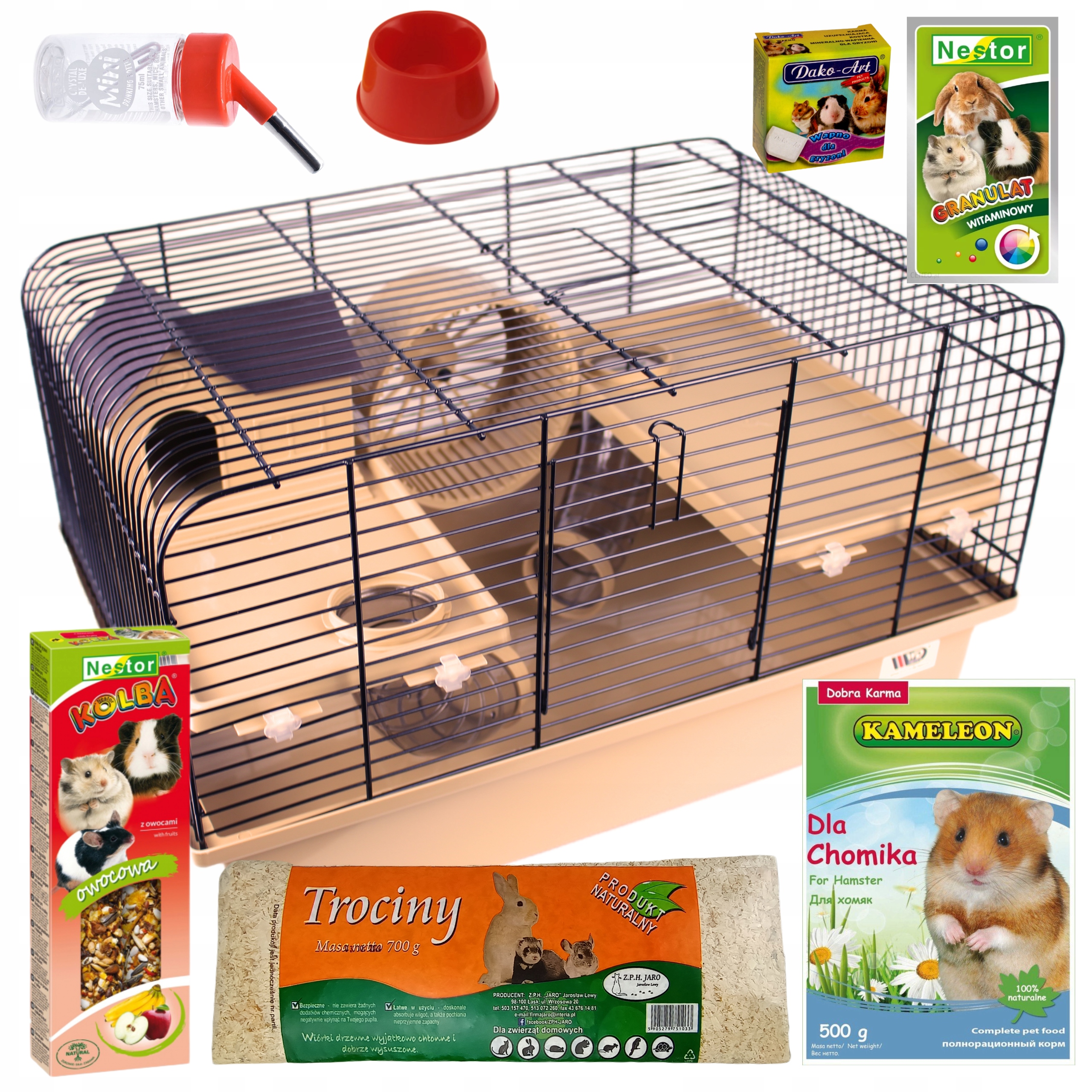 Levně Set Klec Pro Křečka velké syrské tunely Béžová