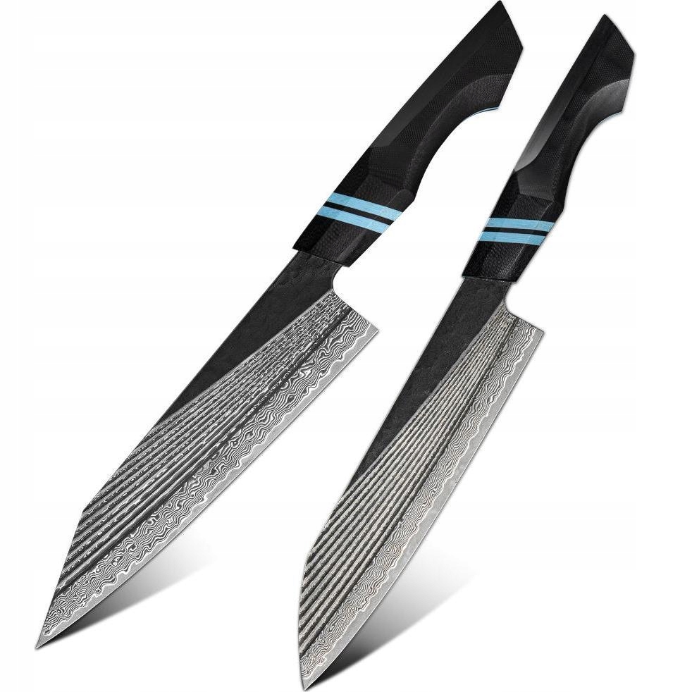 Sada damaškových kuchynských nožov Zetsurin Čierna/Modrá KP-37424