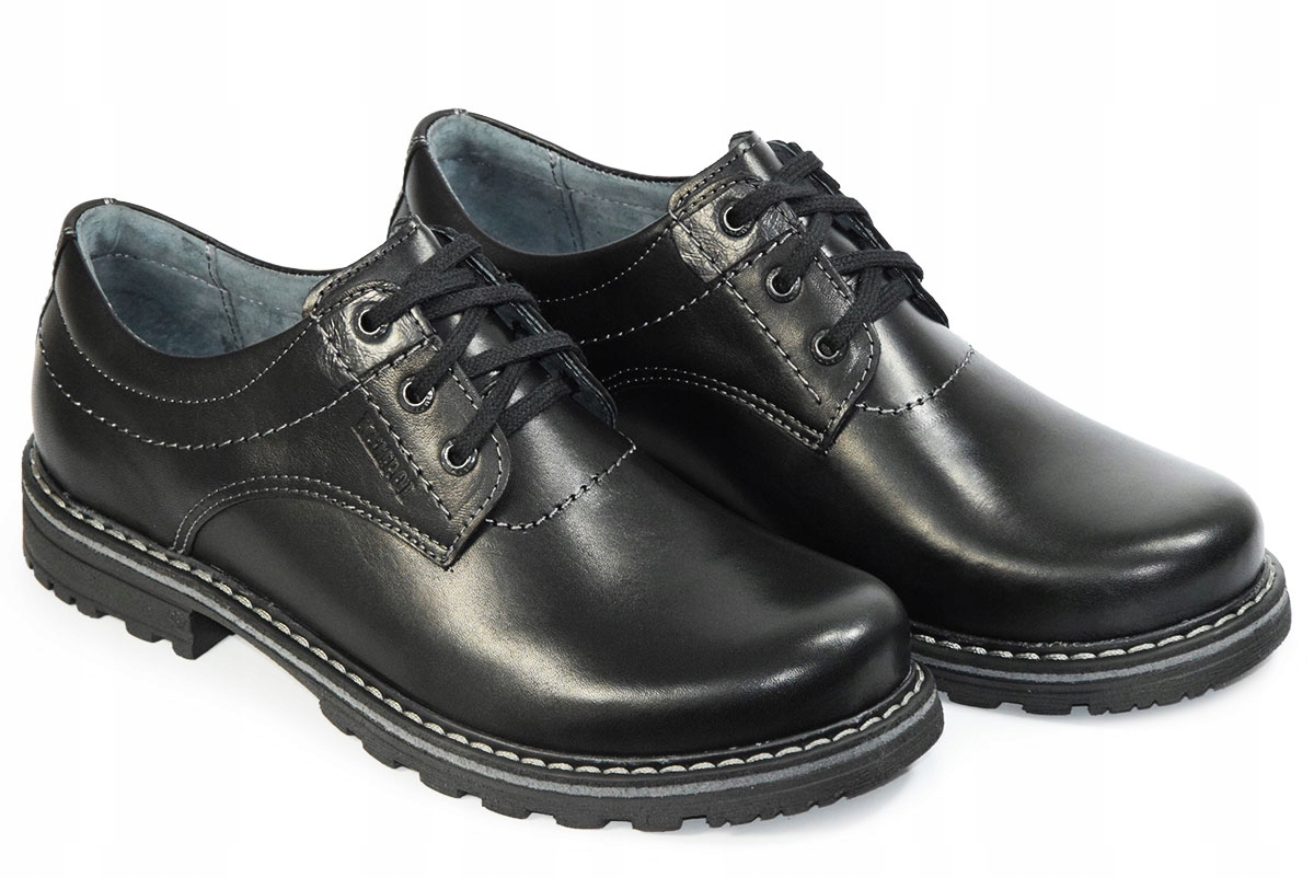 Buty trapery męskie skórzane czarne KamPol r.41 Rozmiar 41