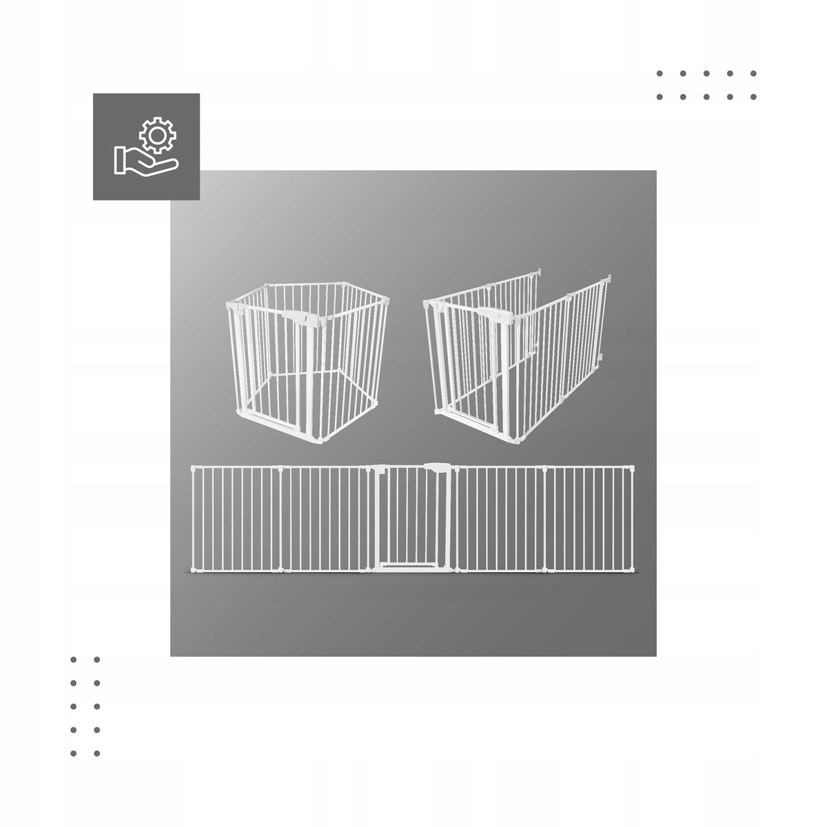 Barierka ZABEZPIECZAJĄCA Kominek Schody Tulano Guardian 6.0 White Wysokość produktu 76 cm