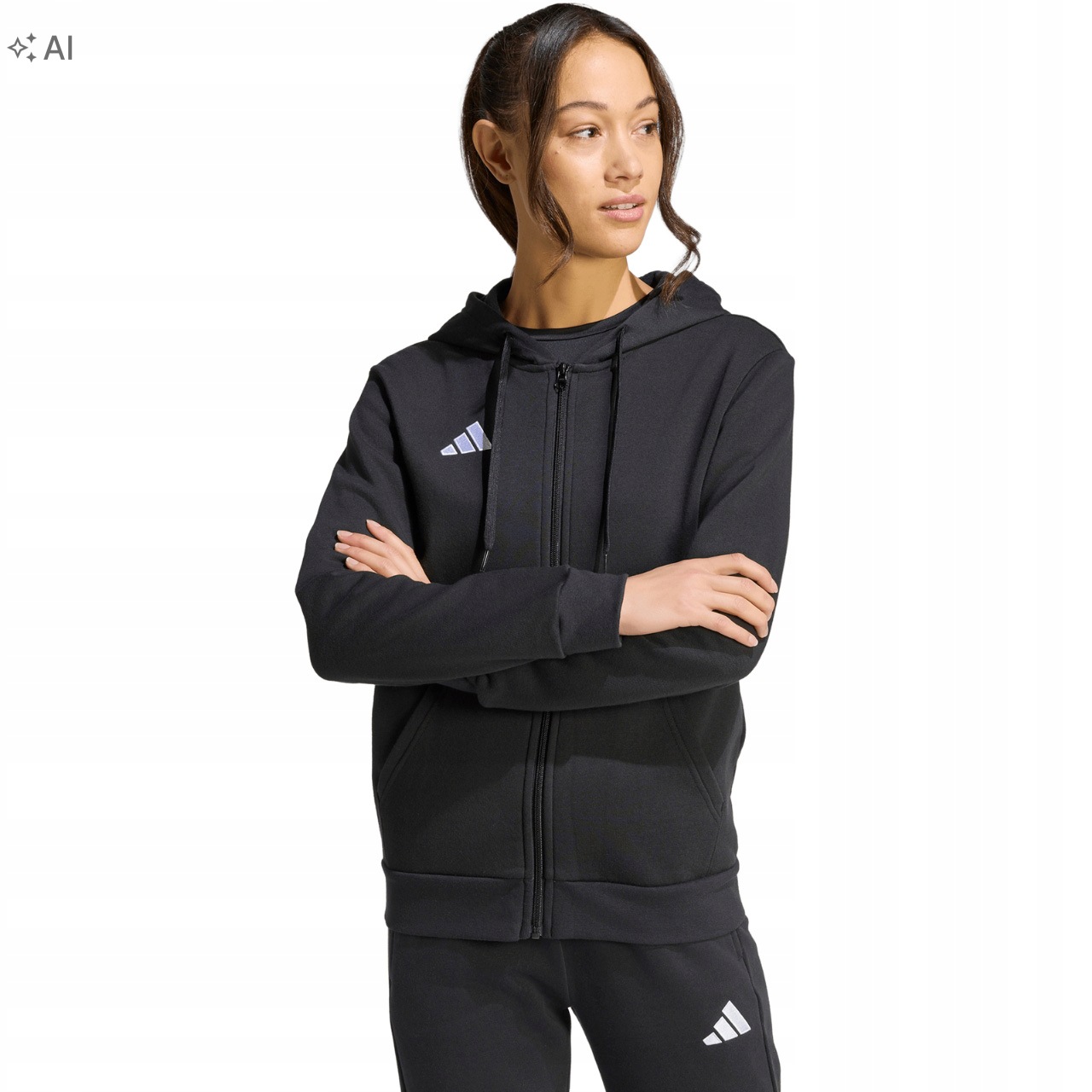 Mikina adidas s kapucí rozepínací sportovní tepláková Entrada 26 vel M