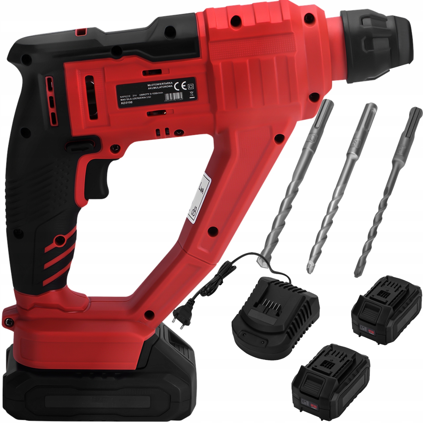 Akumulátorové Vrtací Kladivo Sds+ Bezkartáčové 2 Aku 4Ah