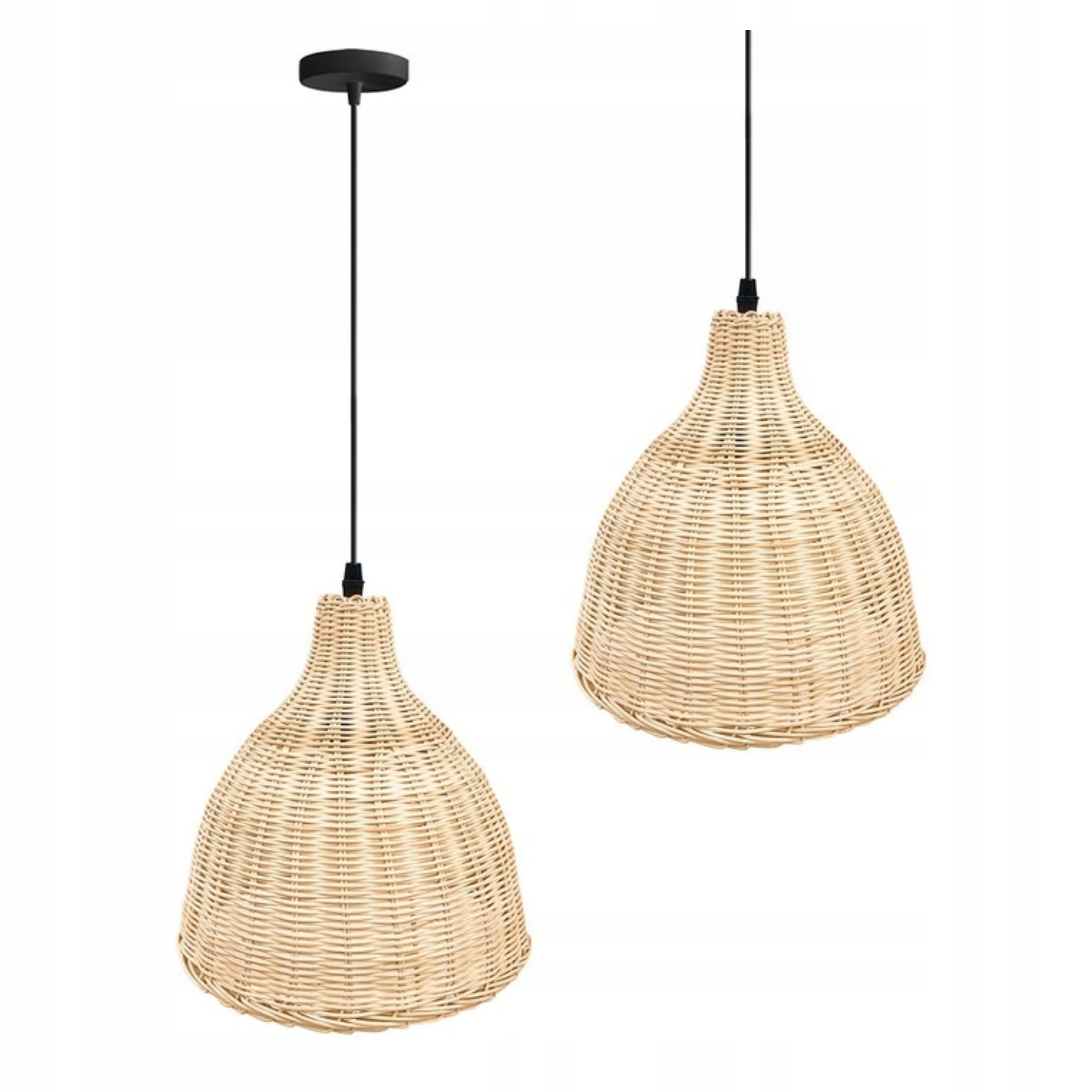 Lampa Sufitowa Wisząca Boho Pleciona Bambusowa Naturalna Do Salonu Sypialni