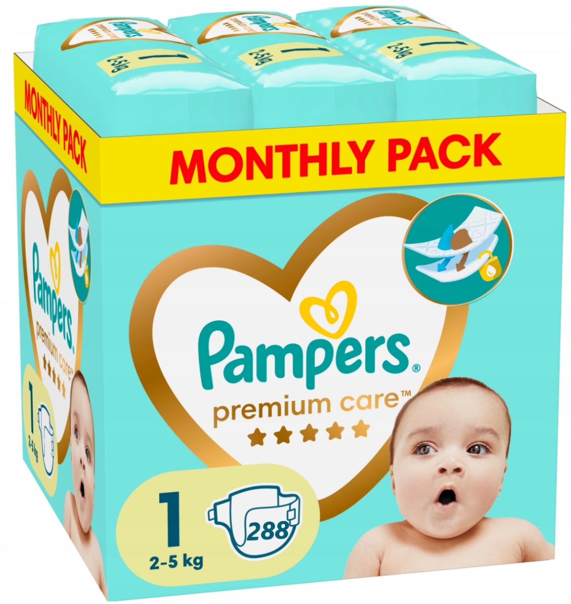Pampers Premium Care 1 288 szt. 2-5 kg Pieluszki
