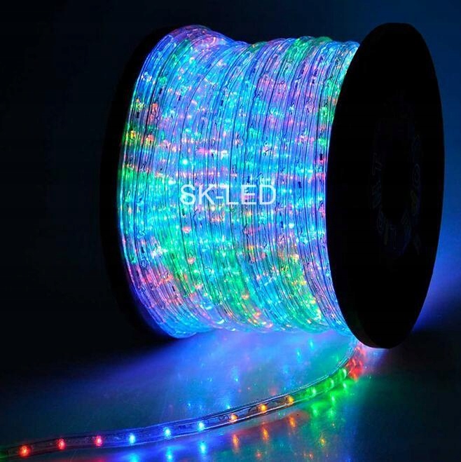 WĄŻ ŚWIETYLNY LED NA METRY MULTICOLOR LAMPKI LED Zasilanie sieciowe