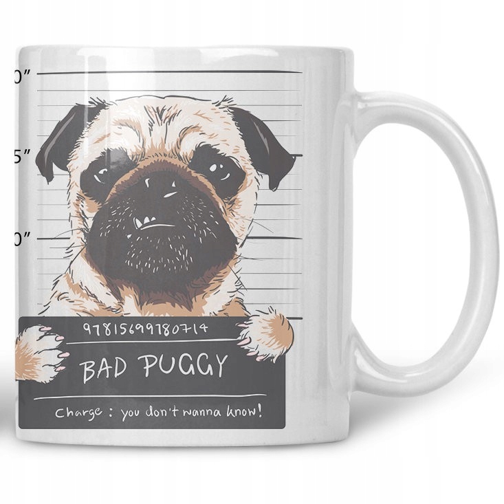 

Kubek Zly pies mops Bad puggy