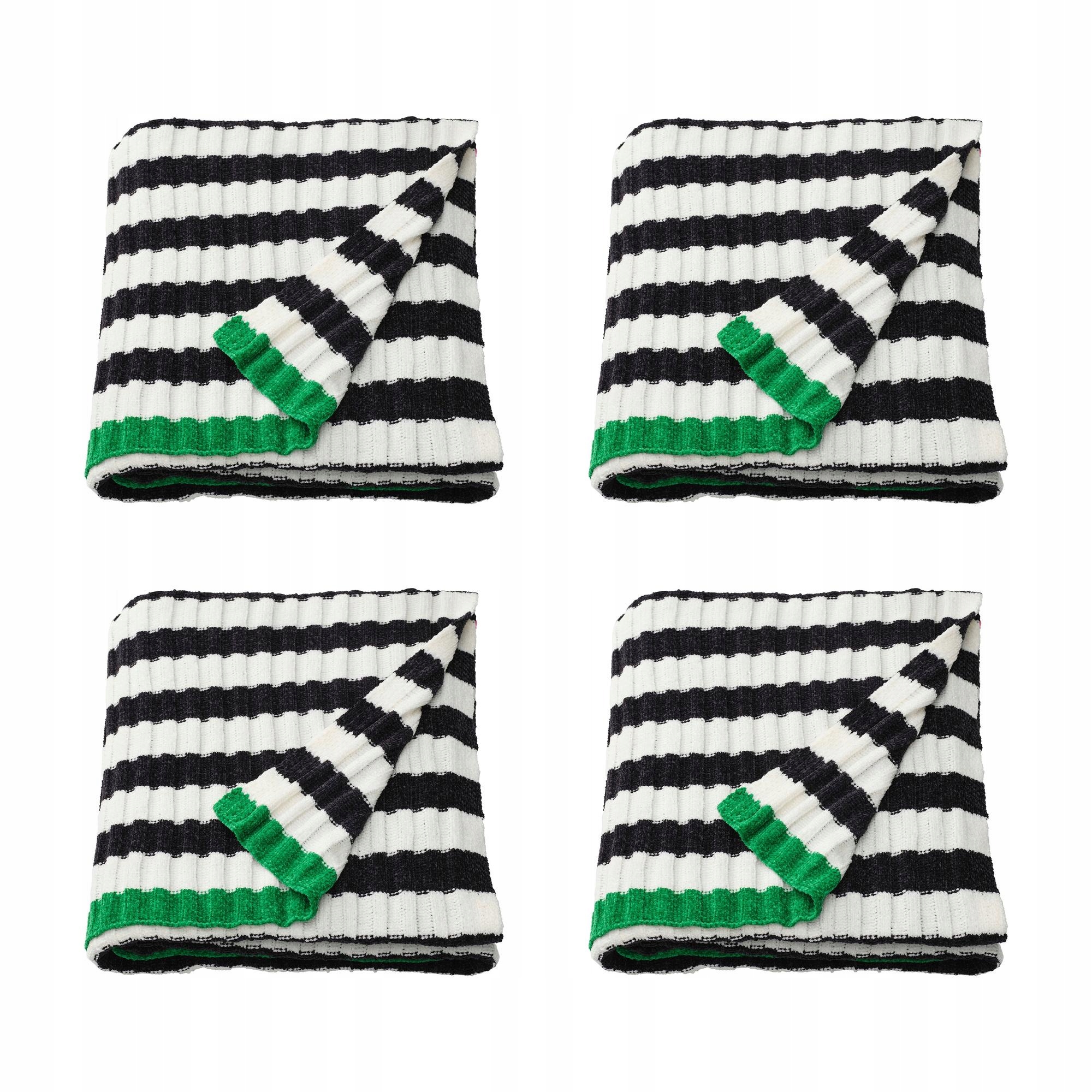 4 ks Pléd černý bílý 130 x 170 cm Mossmott