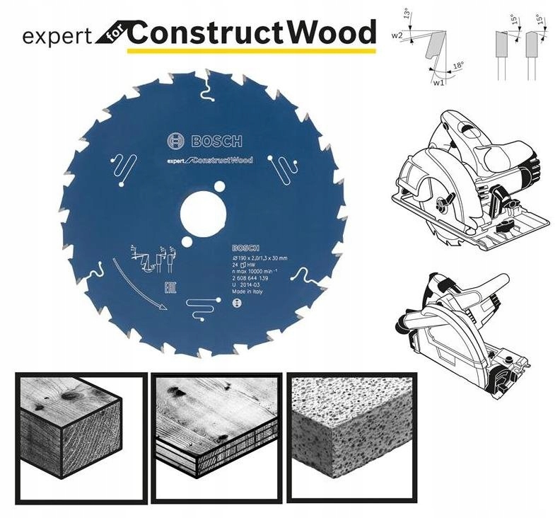 Bosch Pilový kotouč Expert for Construct Wood 190x30x2,0mm, 24 zubů 2608644139