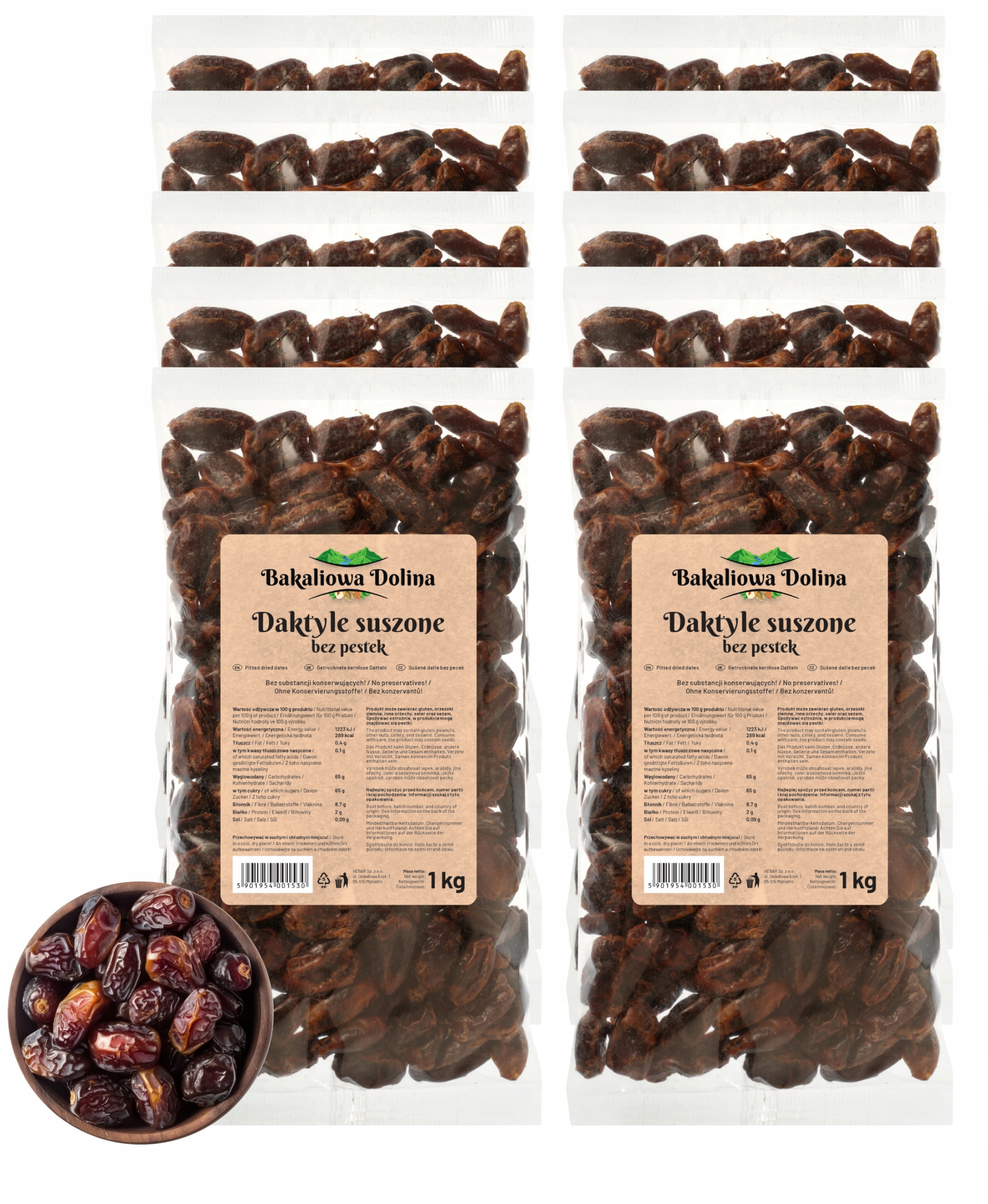 Levně Sušené Datle Bez Pecek 10 Kg 10000 G Přírodní Velké Sladké Dezert