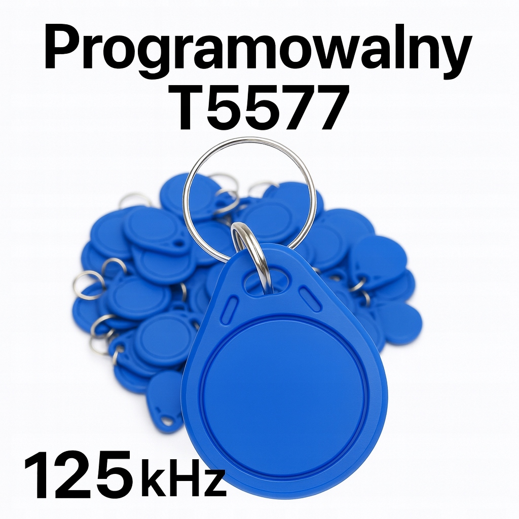 100 Ks Přívěsek Na Klíče Programovatelný Rfid 125kHz T5577 Unique EM4100 Mia EMB2 Blue