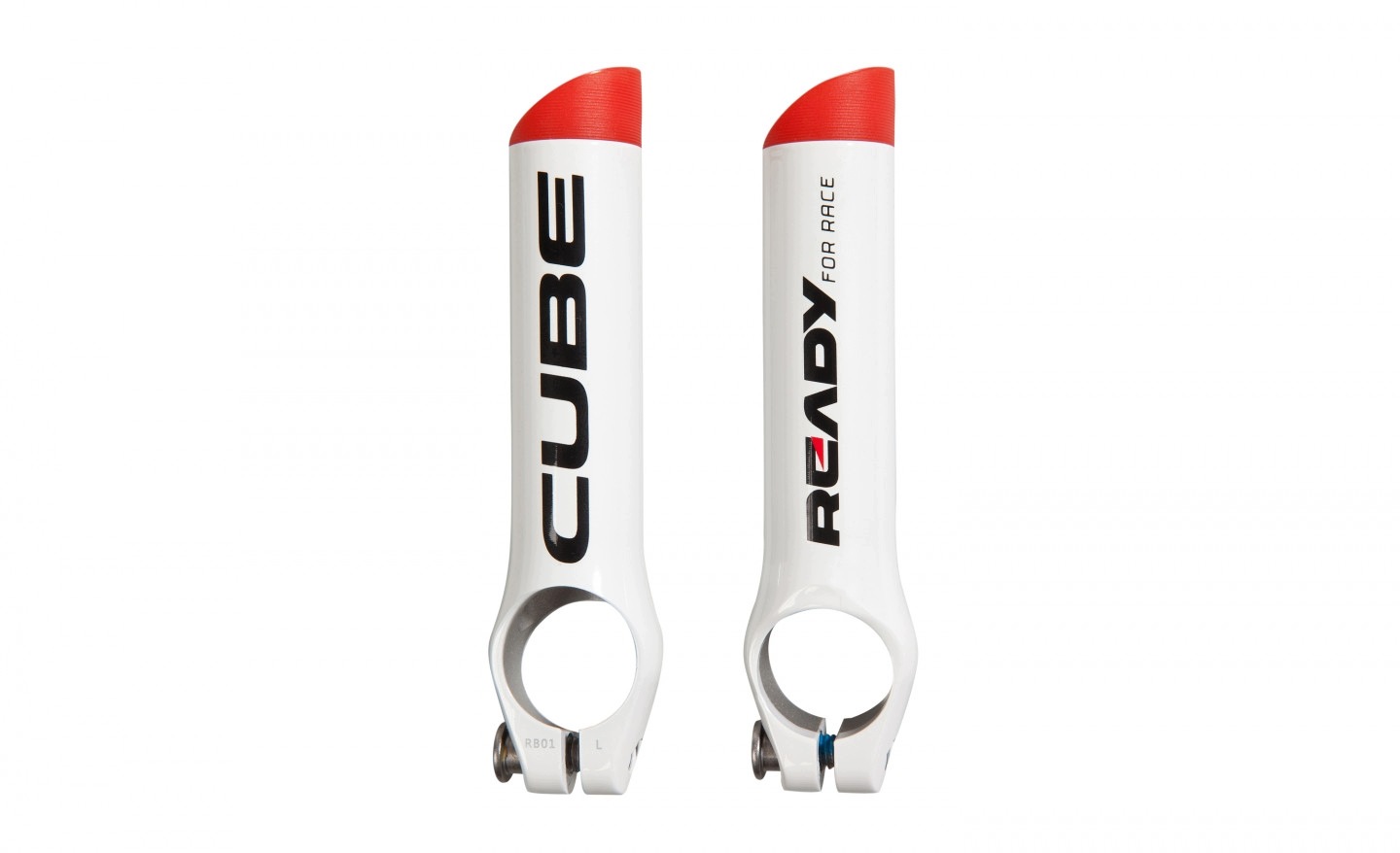 Rohy volantu Cube Rfr Bar Ends 11600 bílé, červený hliník 105 mm