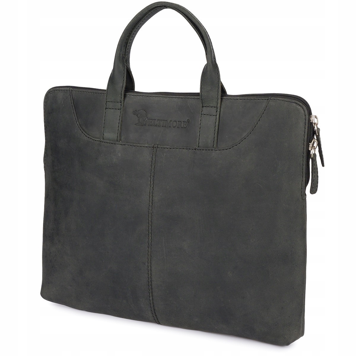 Aktovka aktovka pouzdro na počítač pro notebook 13" kožená černá Be