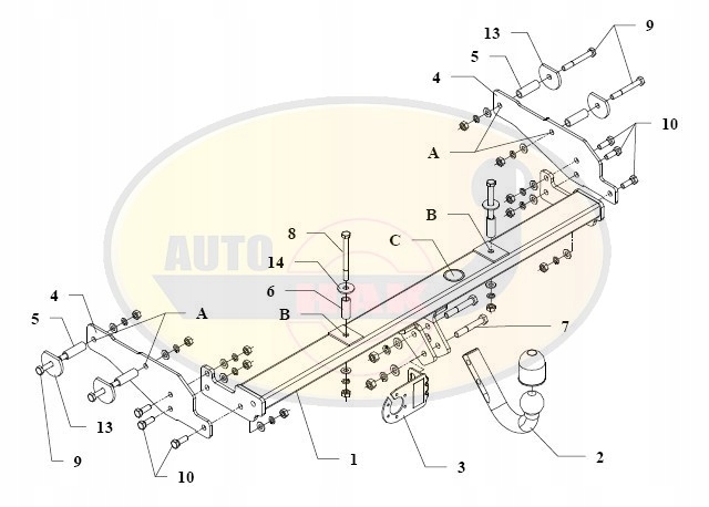 HAK HOLOWNICZY + 13 PIN CITROEN C15 1985-2007 Producent Auto-hak
