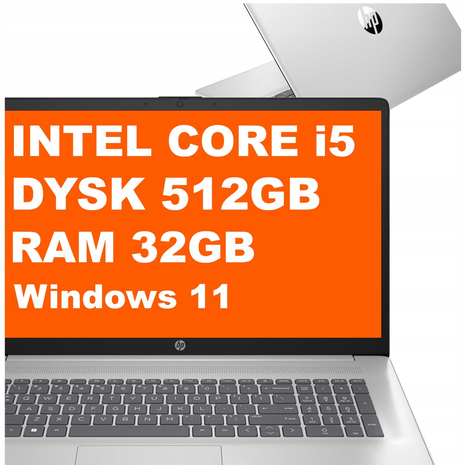 Hp Notebook 17-cn Intel i5-12 32GB 512B Intel Xe FullHD Win 11 Stříbrný