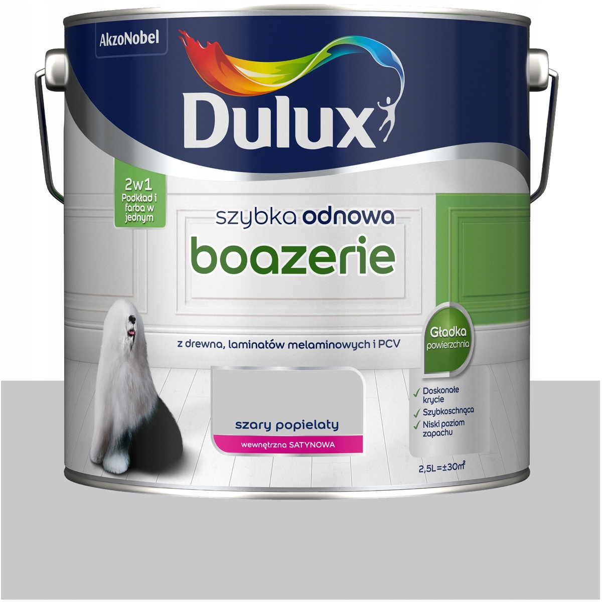 Dulux farba do boazerii drewna Szybka Odnowa Boazerie Szary Popielaty 2,5L