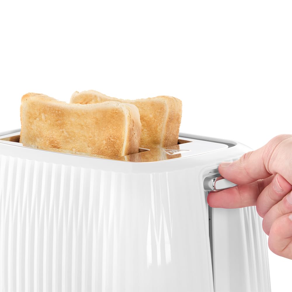 RUSSELL HOBBS Toster 2 Kromki 6 Stopni Opiekania Funkcja Podgrzewania Biały — miniatura 4