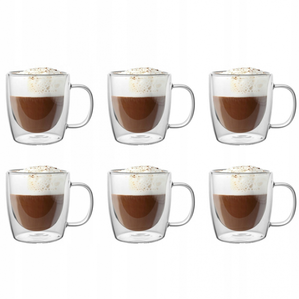

Szklanki kawy latte Termiczne szklane 400ml 6szt