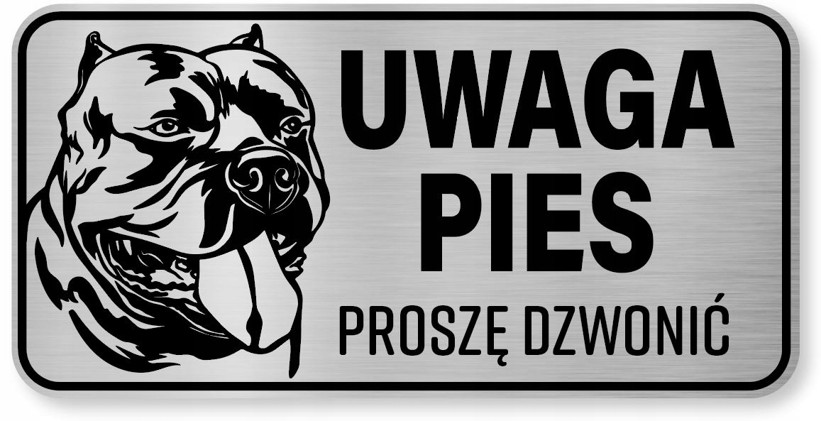 

Tabliczka uwaga pies American Bully