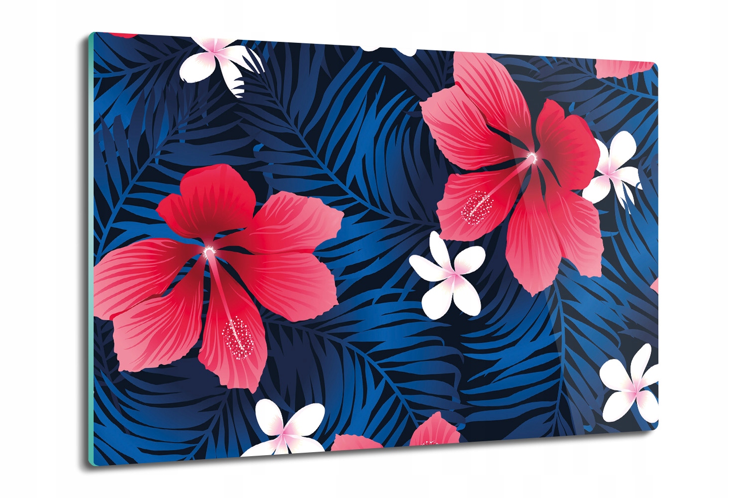 skleněná deska Hibiskus květiny vzor 80x52