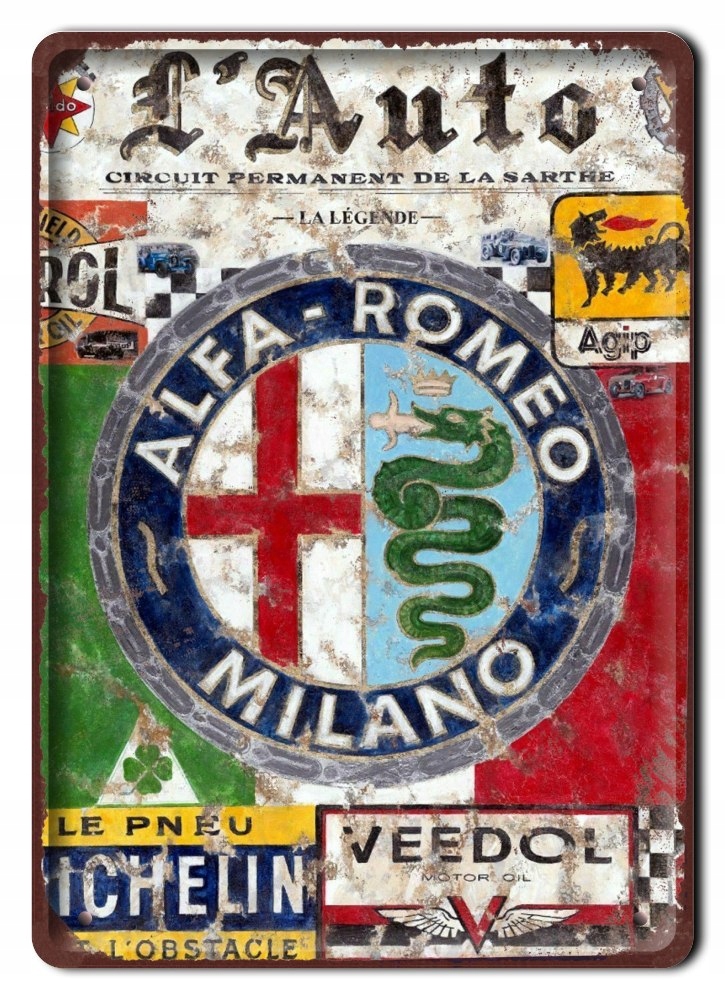 

Alfa Romeo Metalowy Szyld Vintage Retro #09797