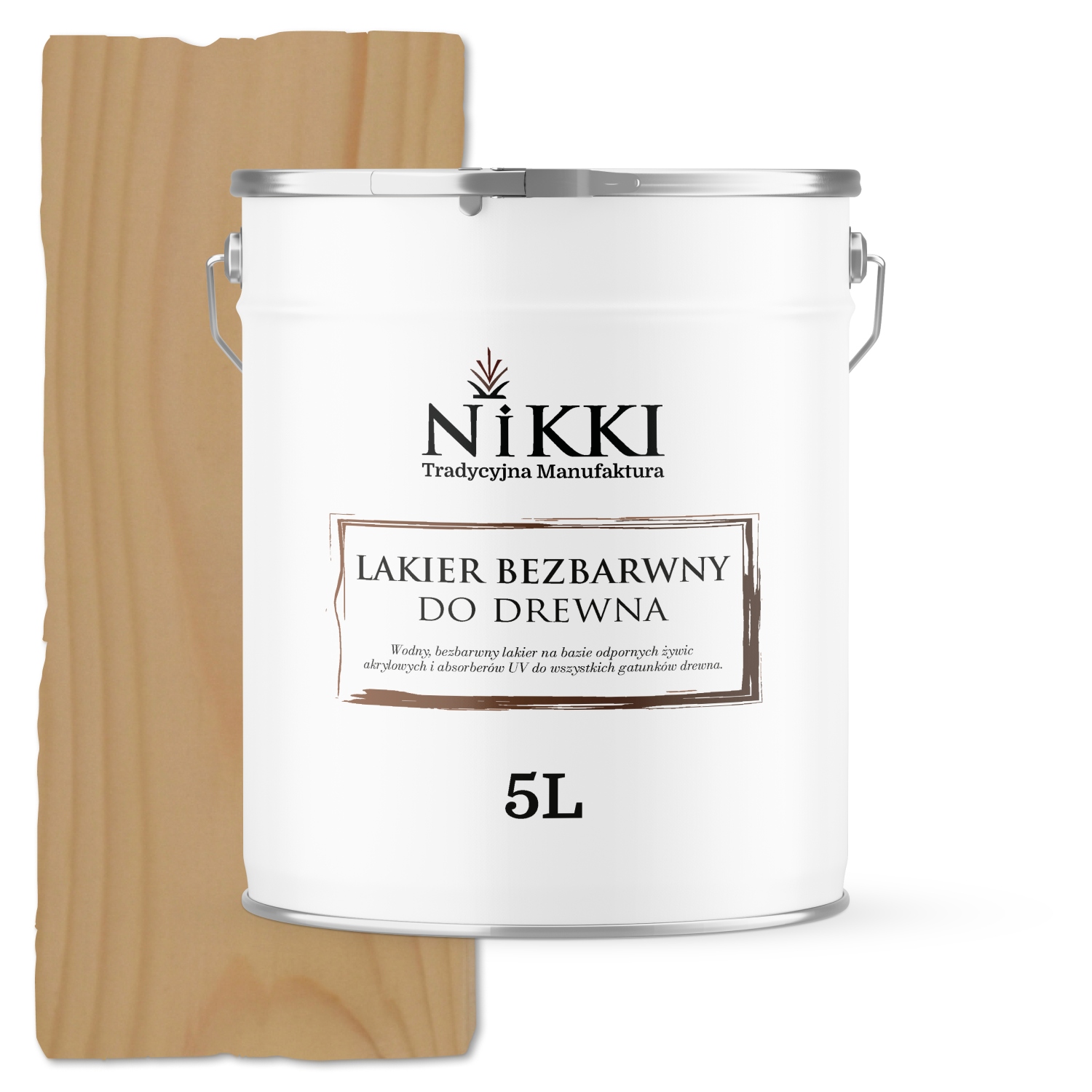 Lakier Do Drewna Oklein Boazerii Sklejki Bezbarwny Ochronny Półmat 5L