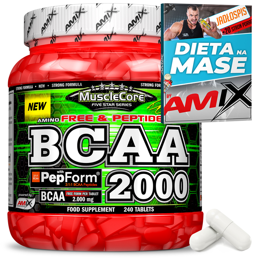 Bcaa tablety 2000 mg 80 porcí větvené aminokyseliny regenerace svalů