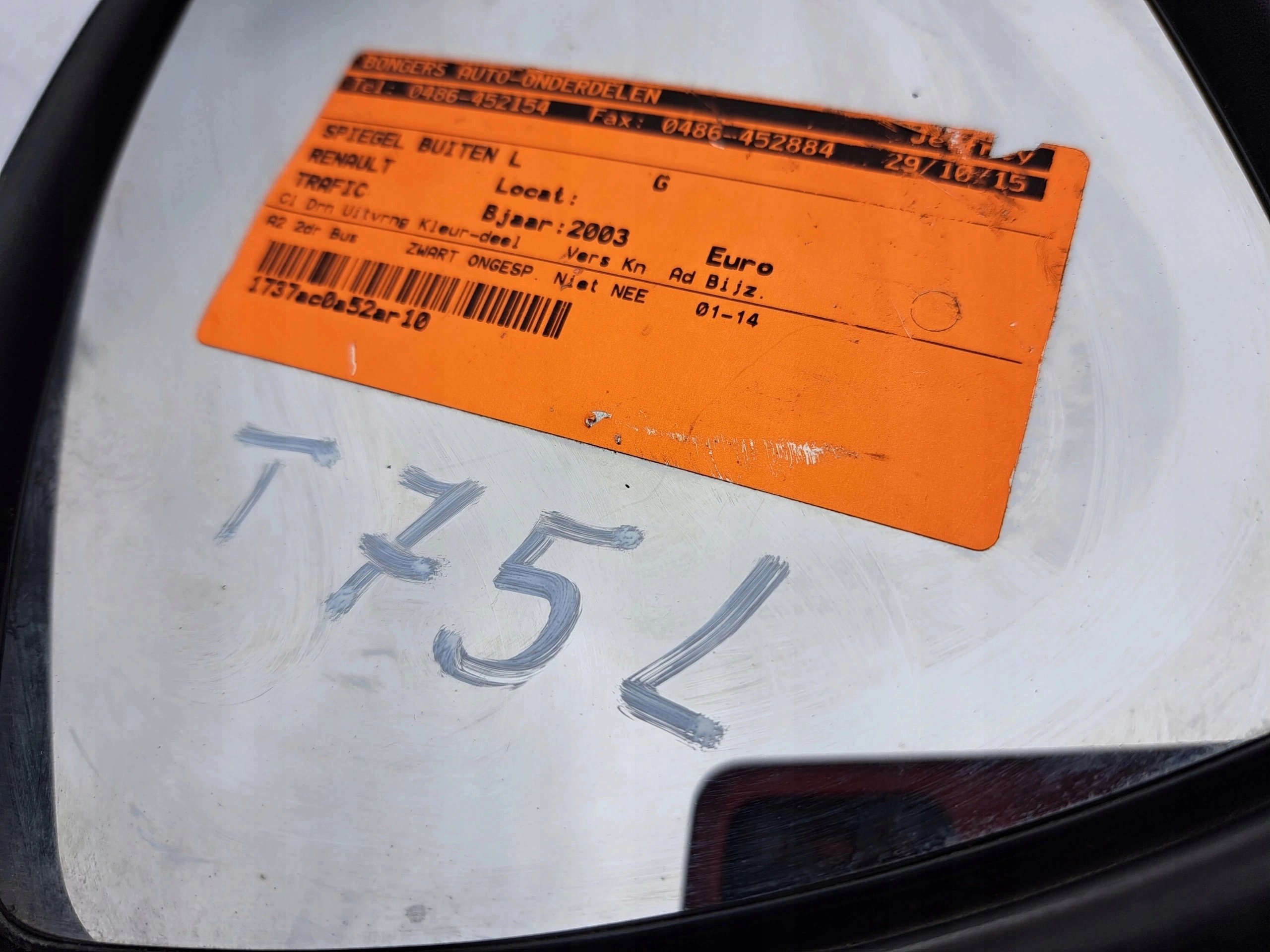 RENAULT TRAFIC 01-14 mirror left original