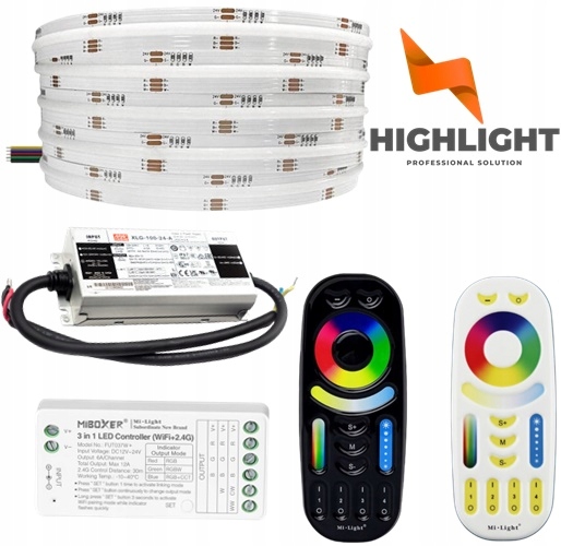 5m Sada Led pásik Cob Rgbw 16W 24V CRI90 Wi-Fi