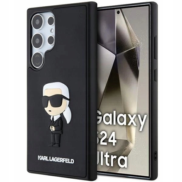 Pouzdro Karl Lagerfeld 3D Rubber Ikonik pro Samsung Galaxy S24 Ultra černé
